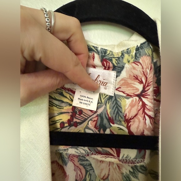 Vintage cottagecore Ambria Floral faux wrap, maxi  Dress with lace collar size 8 - Picture 6 of 11